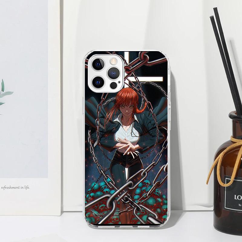 Chainsaw Makima Power Phone Case For Iphone 17 Air 16 15 Plus 16E 14 Pro Max 13 Mini 12 11 7 8 SE Fundas Soft Back Cover 17 Air