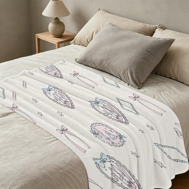 Lightweight Flannel Throw Blanket: Soft, Warm & Cozy Home Leisure Blanket for Halloween & Christmas, Thin Comfortable Fleece for Daily Use