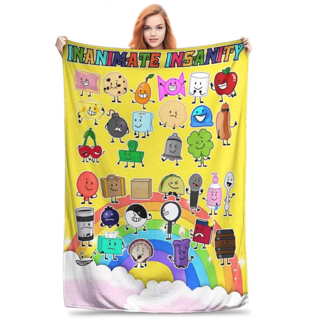 Inanimate Insanity Cartoon Blanket All Characters Plush Vintage Soft Throw Blanket Chair Covering Sofa All Season Bedroom