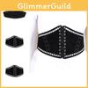 Elegant Wide Waist Belt For Women With Snap Closure And Net Design In Black