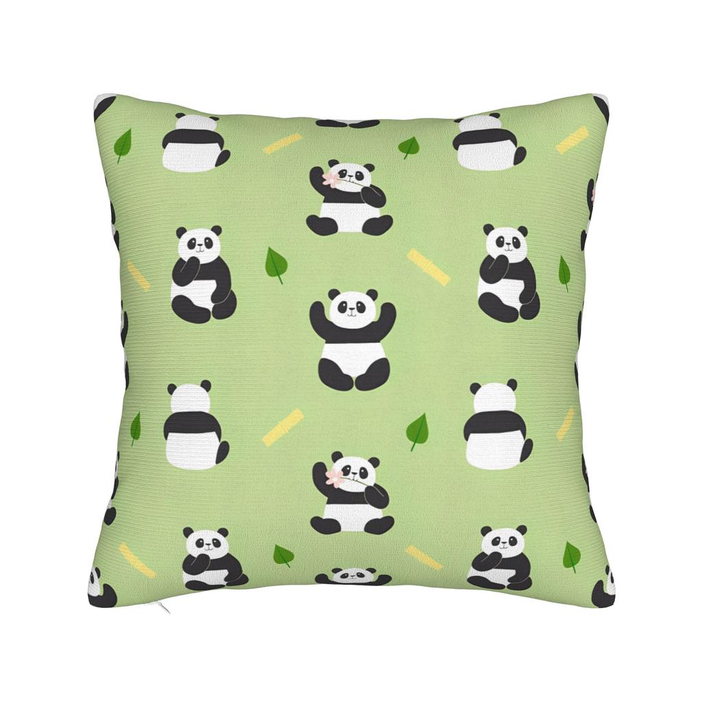 Sushi Panda Square Pillow Case Food Cushion Cover Vintage Polyester Decorative Throw Pillow Case Cover For Home 40*40Cm