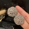 Three-dimensional Dandelion Earrings Sweet Temperament Elegant Small Lady Hollow Button Flower Earrings