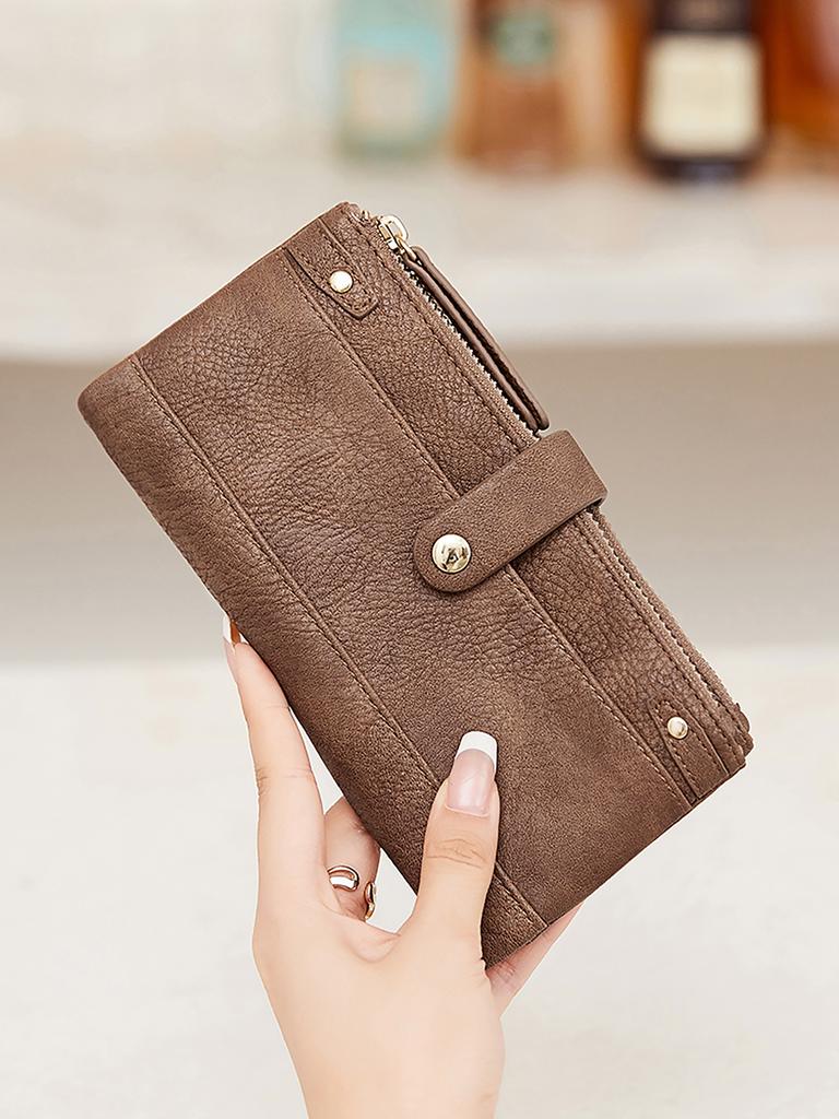 Portfel na karty kredytowe o dużej pojemności, funkcjonalny portfel z wieloma przegródkami na karty, zapinana na zamek kieszonka na monety i torebka kopertówka