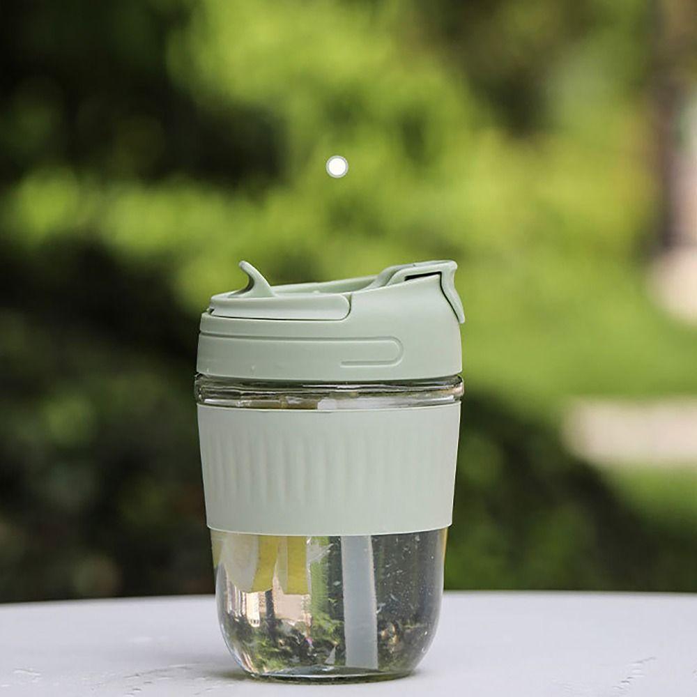 

з соломинкою, чашка для пиття 350/350 мл, чашка для чаю/кави, естетична скляна пляшка для води для подорожей на природі