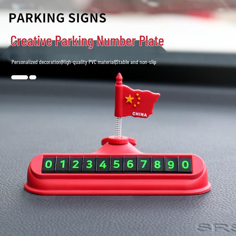 High-End PVC Temporary Car Parking Phone Number Plate Dashboard Ornament