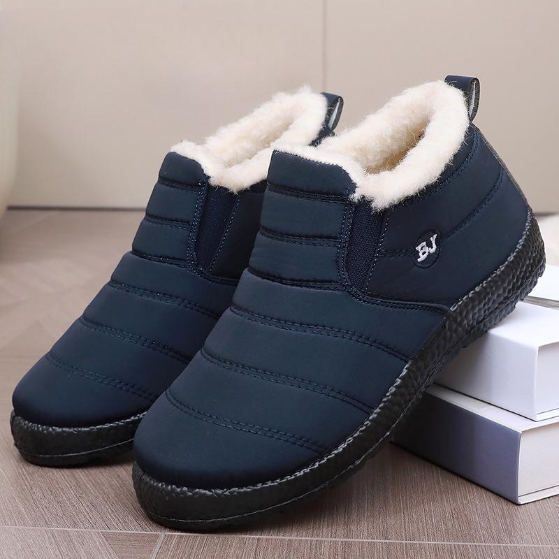 

Зимние теплые ботинки для снега для мужчин, повседневные нескользящие кроссовки, водонепроницаемые короткие ботинки до щиколотки, удобные мужские ботинки для тренировок и ходьбы с подкладкой из искусственного меха 44