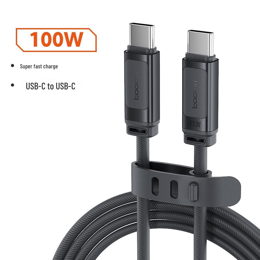 Toocki 100W PD Silicone Fast Charging Cable for Apple MacBook 17  - Aluminum Shell 1 meter