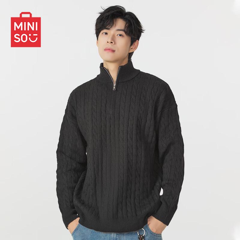 MINISO Men's Casual Half-Zip Knit Sweater