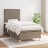 3142389 vidaXL Divan Bed with Mattress Taupe 90x200 Cm Fabric