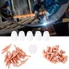 55pcs Plasma Cutter Extended Electrode Nozzle Shield Cup Gas Ring for PT31 Torch