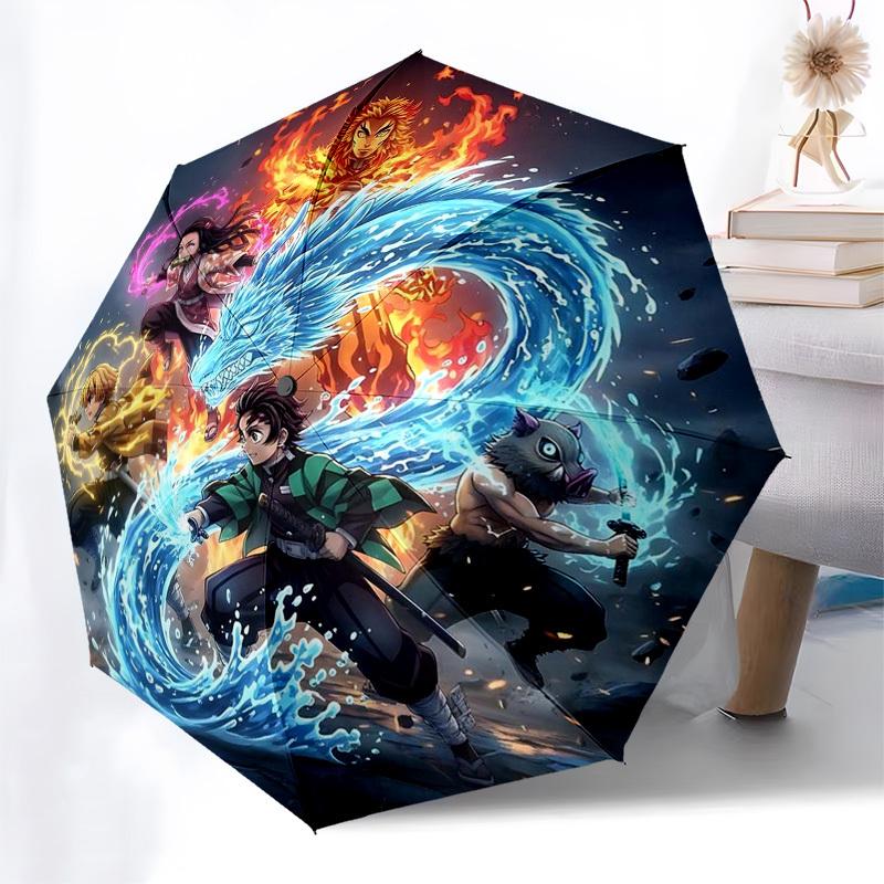 

1pc Winter Wonderland House Auto-Folding Umbrella, Portable 3-Fold Design with 8-Bone Iron Frame, Perfect for Outdoor Use, Festive Gift, Suitable for