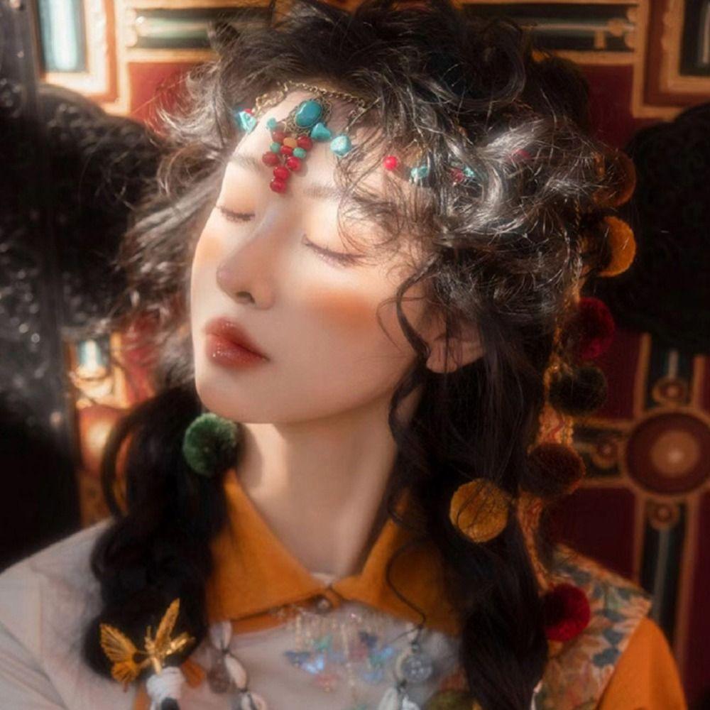 Earring Bohemia Hair Chain Exotic Headbands Beads Tassels Headbands  Festival Head Jewelry