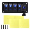 Digital Voltmeter 4 Gang Toggle Rocker Switch Waterproof 12V/24V Dual USB Port for Car Marine LED Switch Panel +Sticker