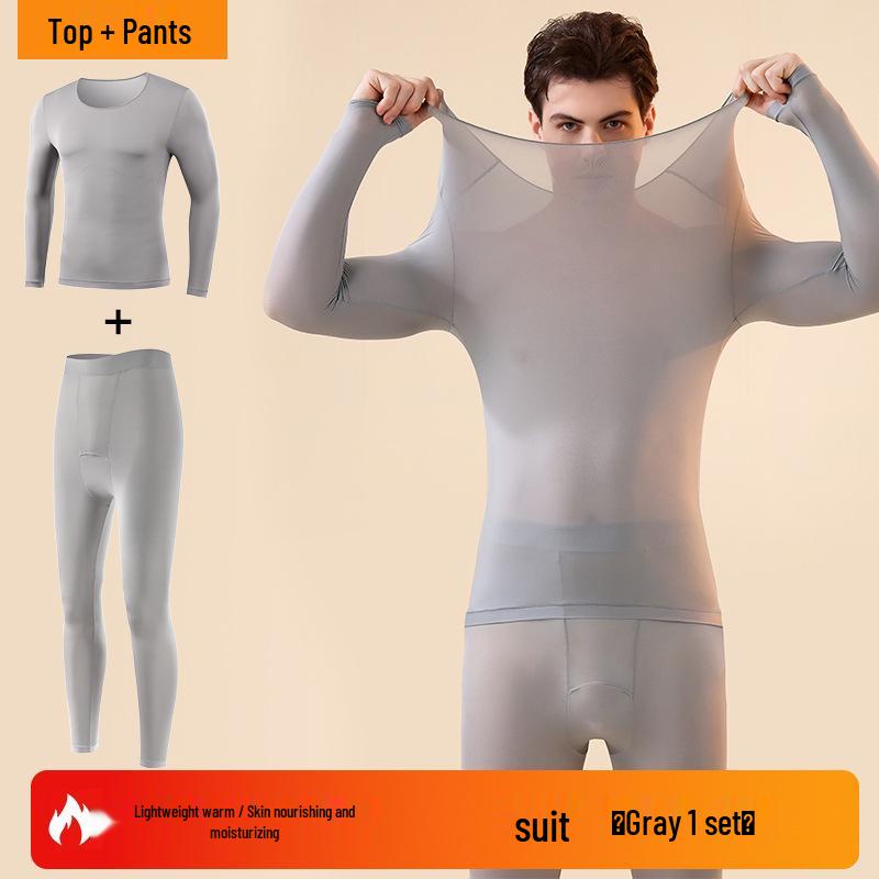 Men's Seamless Anti-static Lightweight Base Layer Set for Autumn & Winter