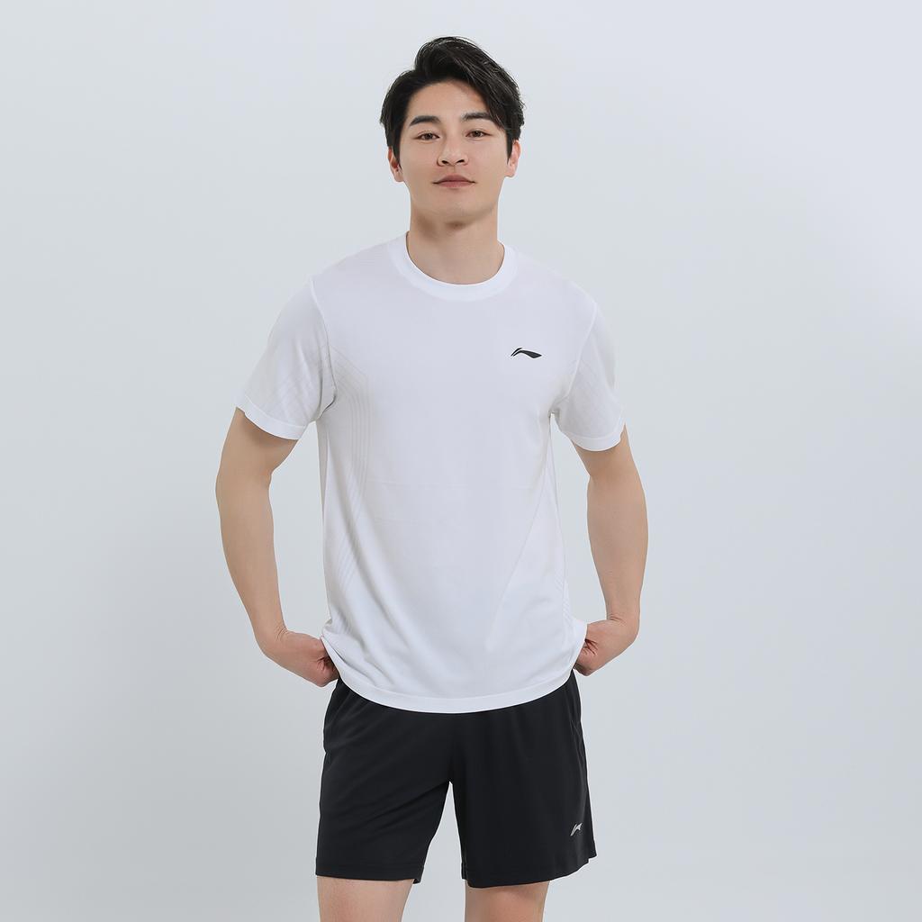 Li Ning Casual Sportswear Unisex White Short Sleeved Shirt+Black Shorts AATU015-5
