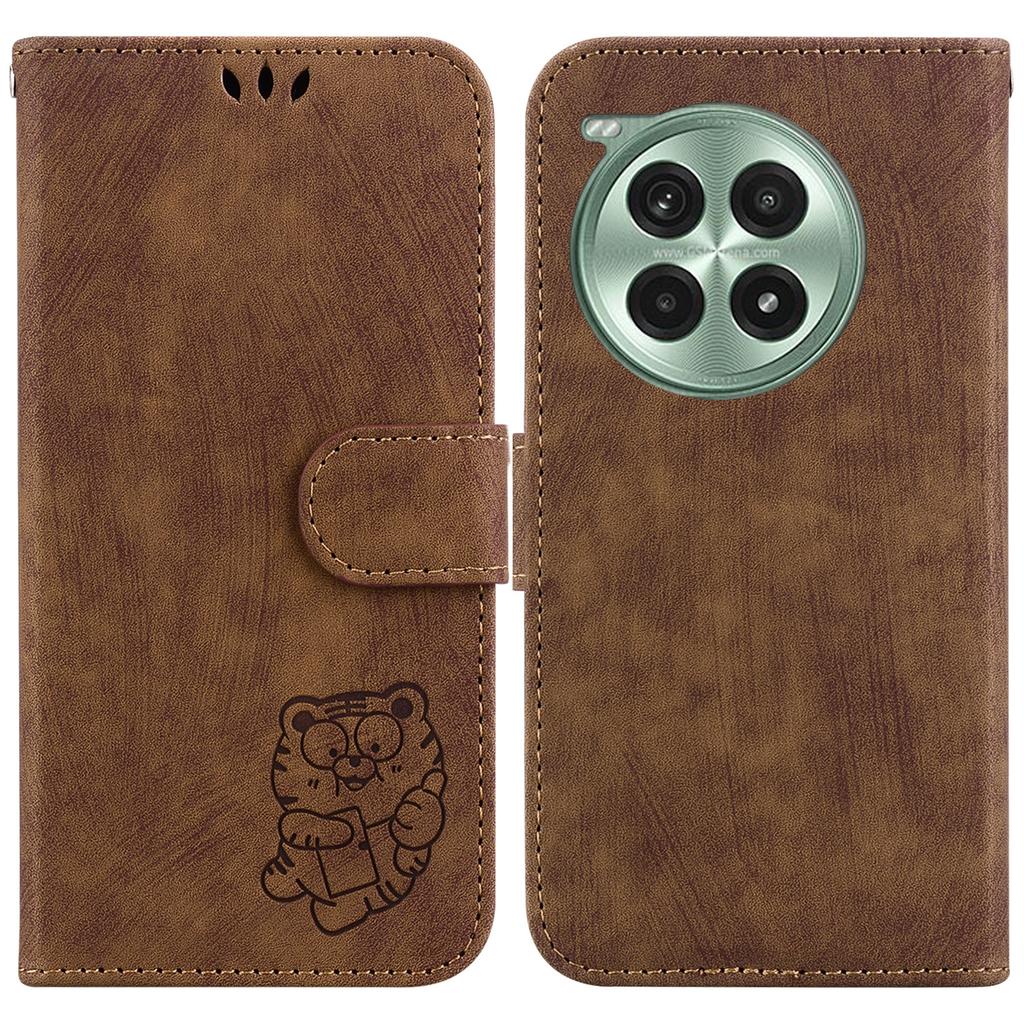 For OnePlus Ace 3 Pro 5G Wallet Case Leather Phone Cover Cute Tiger Imprint