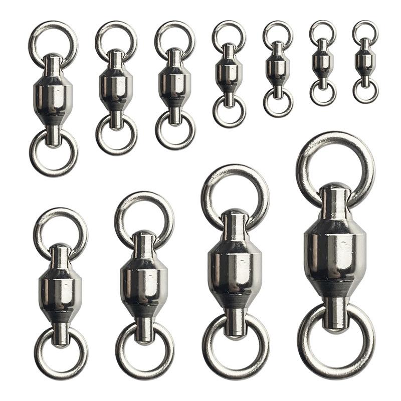 Luya Fishing Tackle Accessories 0 #-10 #Double Head Welded Bearing Swivel Stainless Steel Single Ring Connector