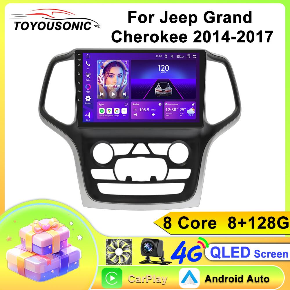 Android Car Multimedia Player For Jeep Grand Cherokee 2014-2017 GPS Navigation CarPlay 4G Head Unit Stereo Video Player