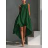 Rochie de vară stil nou, scurtă în față și lungă în spate, neregulată, fără mâneci, pentru vacanță, femei