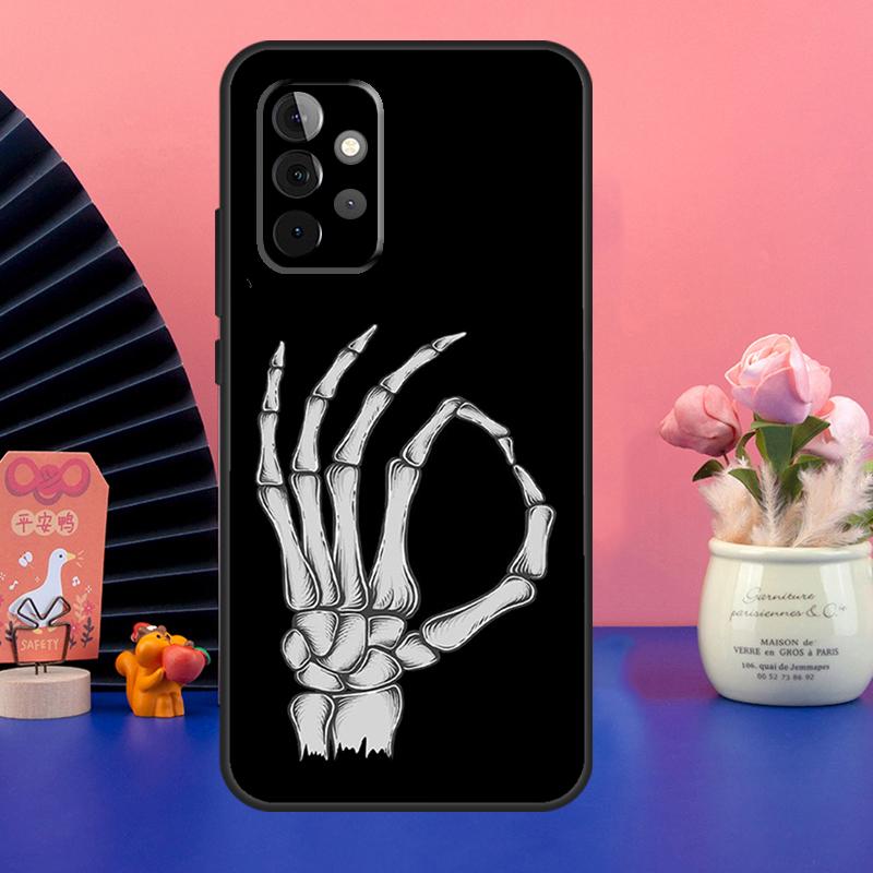 

Skeleton Middle Finger Case For Samsung Galaxy A54 A34 A24 A14 A73 A53 A33 A23 A13 A52 A32 A22 A12 A51 A71 Cover Samsung A23