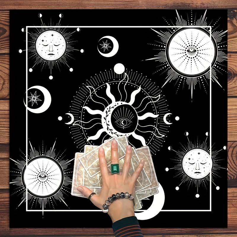 Tarot Card Cloth Tarot Reading Cloth Moonlight Flower Altar Card Mat Witchcraft Astrology Tablecloth Pad Divination Supplies