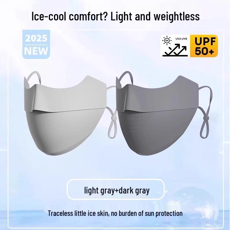 

Anti-UV Ice Silk Sun Visor Mask - Windproof Summer Sunscreen for Driving One Size
