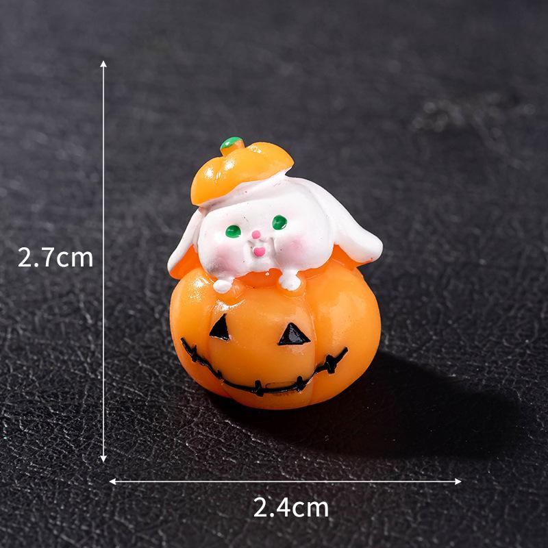 Halloween Decoration Accessories Miniature Figurines Mummy Skull Rabbit Magic House Ghost Pumpkin Desktop Scene Decor Set 8Pcs