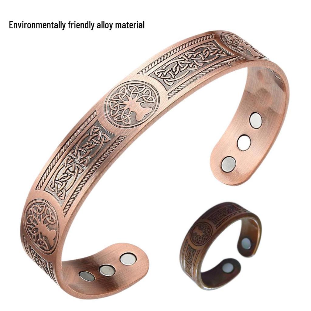 Magnetic Retro Life Tree Bracelet - Bronze Color for Men and Women