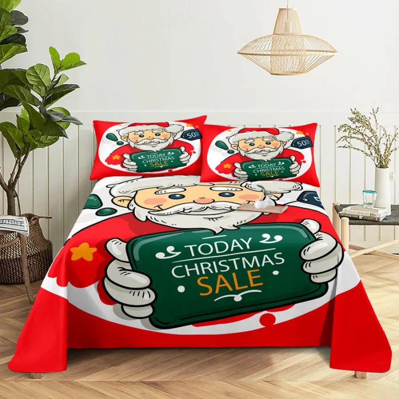Santa Claus Three Piece Bedding Reindeer Christmas Decoration Quilt Cover