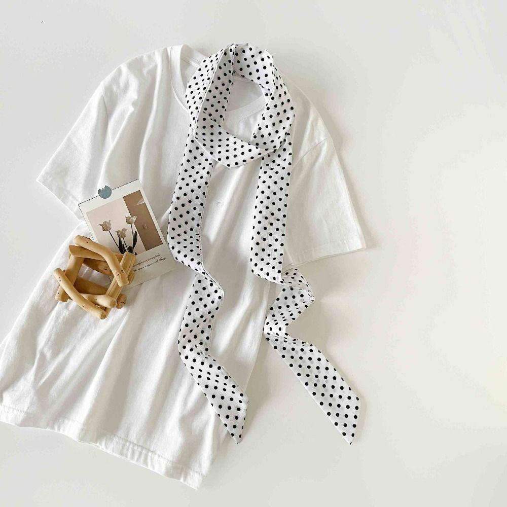Polka Dot Vintage Neckerchief Chiffon Silk Scarf Vintage Design Waist Belts Outfit Matching