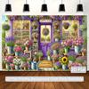 2D Plane 1 Piece Flower Shop 2D Background Cloth for Party Indoor and Outdoor Holiday Party Birthday Decoration Items