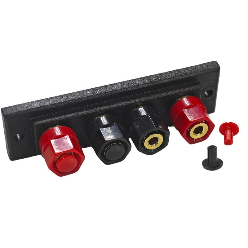 1Pcs Audio Accessories Speaker Amplifier Chassis Terminal Output Four-Position Terminal Soundbox Speaker Gold Wiring Board