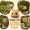 Cute Animal Garden Statue Outdoor Squirrel Feeder with Creative Simulated Head Design Durable 3D Printed Hanging Wildlife Feeding Station for