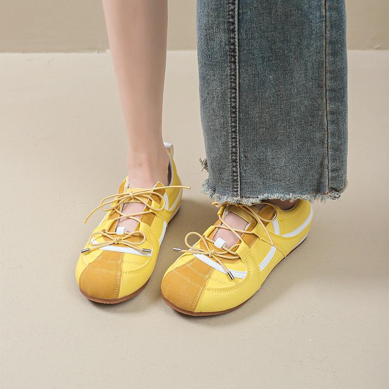 

Fashion 2025 Hot Sale Shoes for Women Lace-up Women s Vulcanize Shoes Fashion Sewing Casual High Quality Comfortable Classic Sneakers 40 жёлтый
