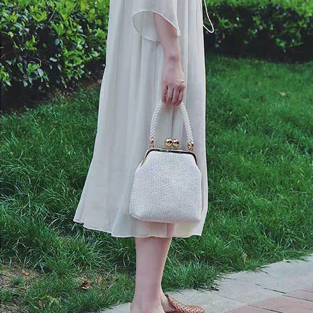 Chain Bag Straps Replacement Pearl Bag Chain Shoulder Bag Strap Bag Accessories Metal Braided Chain