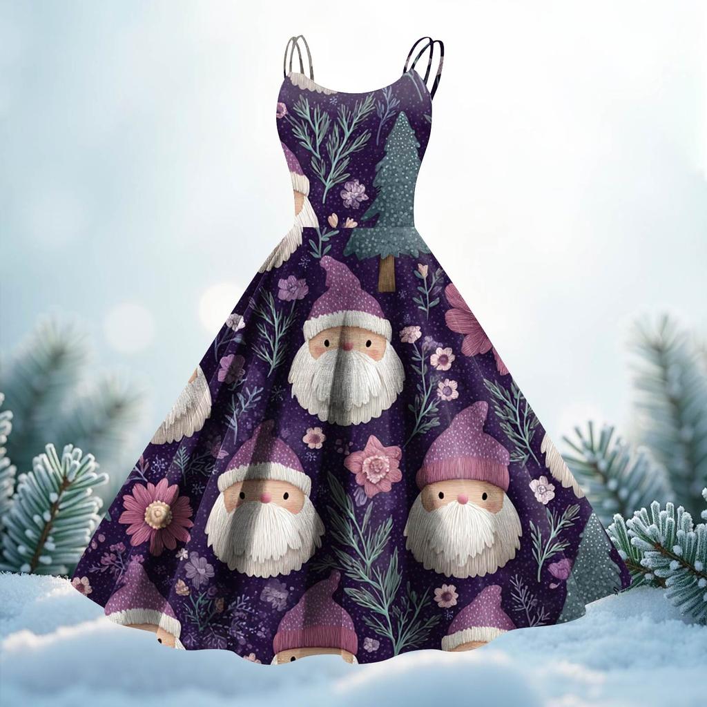 Women's Print Sexy Off-The-Shoulder Punk Vintage Dress