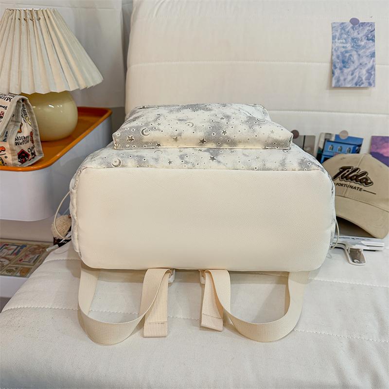 Zaino da Donna con Stampa Stelle e Luna – Carino Design Cosmico Borsa da Scuola con Tasche Multiple e Spallacci Regolabili – Perfetto per l'Uso Quotidiano