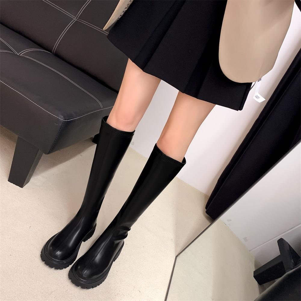Inner Heightening Boots Thick-soled Martin Boots High Heels Women's Boots High Knight Boots Fleece Snow Boots