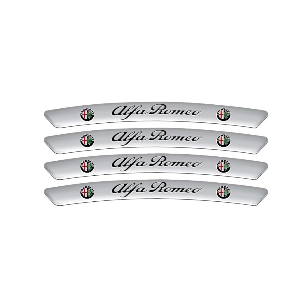 

Car Stickers For Alfa Romeo 4pcs Aluminum Car Badge Wheel Rim Sticker Accessories for Alfa Romeo 147 166 Sportwagon Giulietta Mi