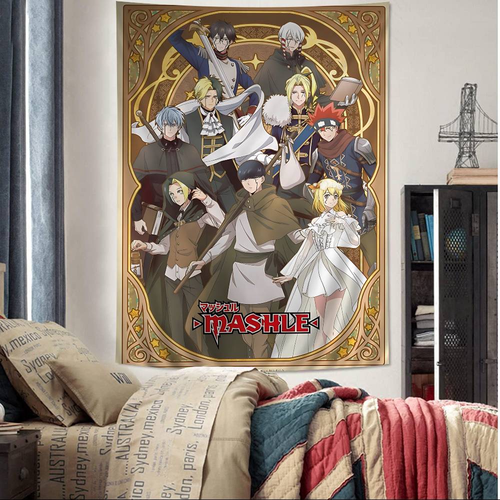 Japanese Anime MASHLE MAGIC AND MUSCLES Tapestry VintageStyle Character Group Decor BannerDorm Decor Wall Hanging Home Decor