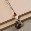 Unisex Personalized Hugging Pear Keychain: Red & Green Sandalwood Pendant Phone Chain