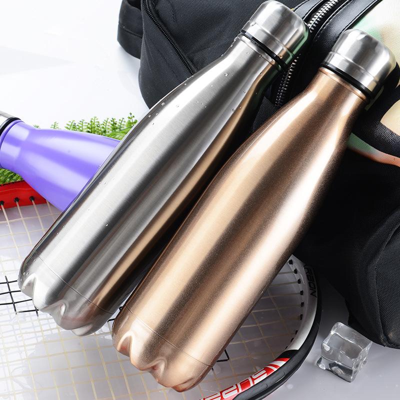 750/500ml Solid Insulated Bottle Stainless Steel Jug with Lid Large Capacity Ice Coffee Cup Portable Travel Home Summer Gift