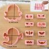8Pcs/Set 3D Cartoon Cat Cookie Cutters - Plastic Pressable Biscuit Stamp Molds | Kitchen Baking Pastry Tools for Home & Party