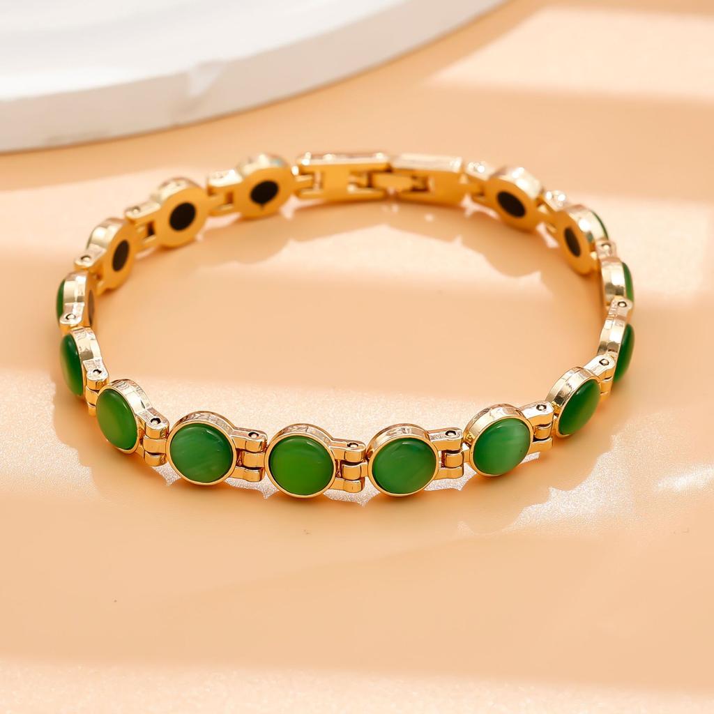 Färgglatt stenarmband Magnetiskt Hälsoenergi Germanium Magnetiskt Armband Holografisk Länkarmband för Män Kvinnor