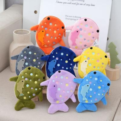 Multicolor Cute Plush Fish Coin Wallet Women Shark Money Card Key Earphone Coin Purse for Small Things Pouch Zipper Bag Kid Gift