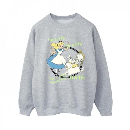 Disney Womens/Ladies Alice In Wonderland I´m Late Sweatshirt