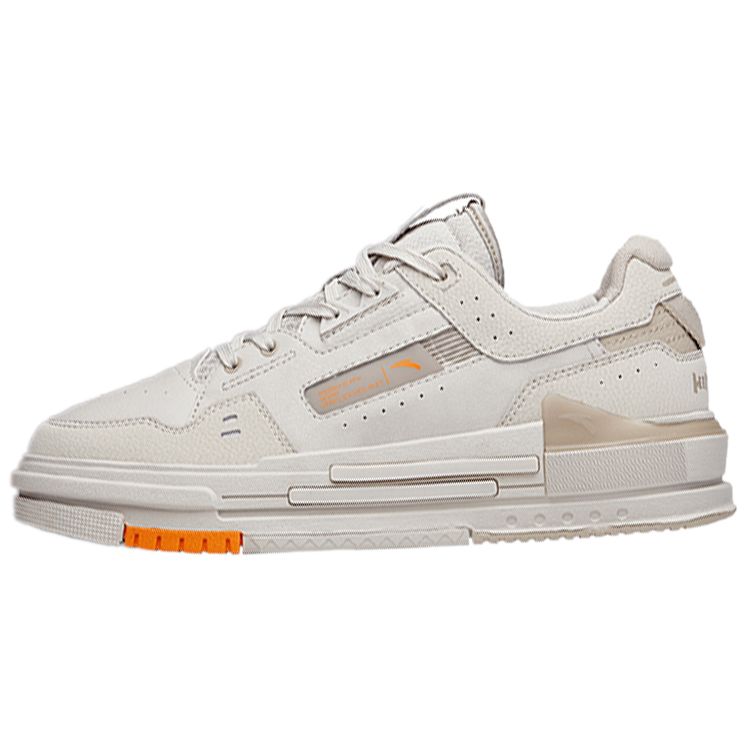 ANTA Men s AT91 Low Top Platform Casual Sneakers Off White Orange 912138061-1 44.5