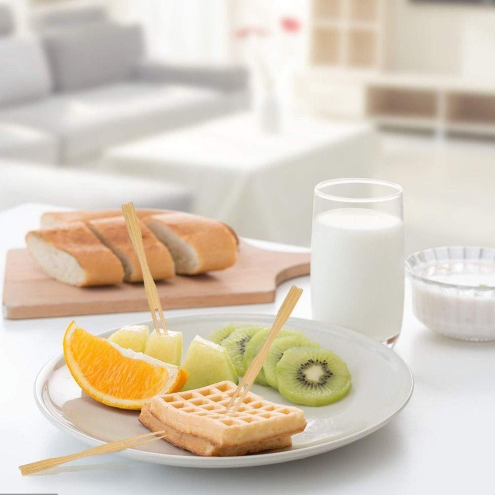 200 Pieces Mini Size Disposable Fruit Fork Bamboo Sushi Sticks Portable Appetizer Forks  Birthday