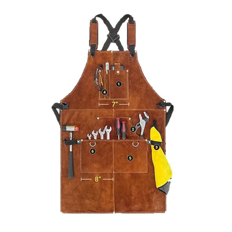 Double-Sided Fleece Multi-Pocket Tool Waist Apron for Auto Repair, Welding, and Outdoor Barbecue.