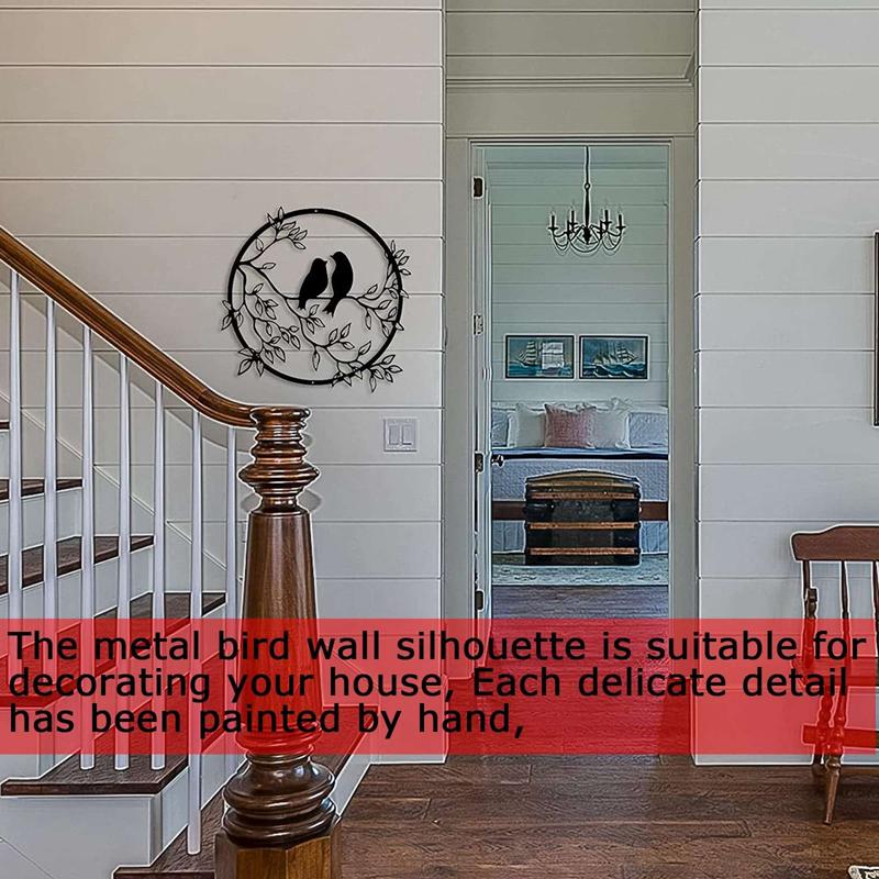 Cheap Metal Wall Art Birds on Branch Bird Silhouette Wall Hanging Decor